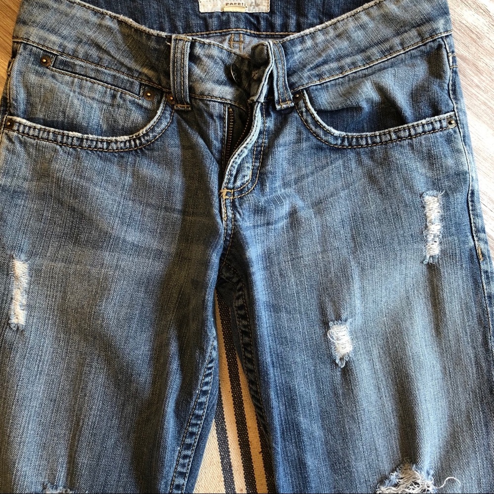 Fossil destroyed faded denim jeans